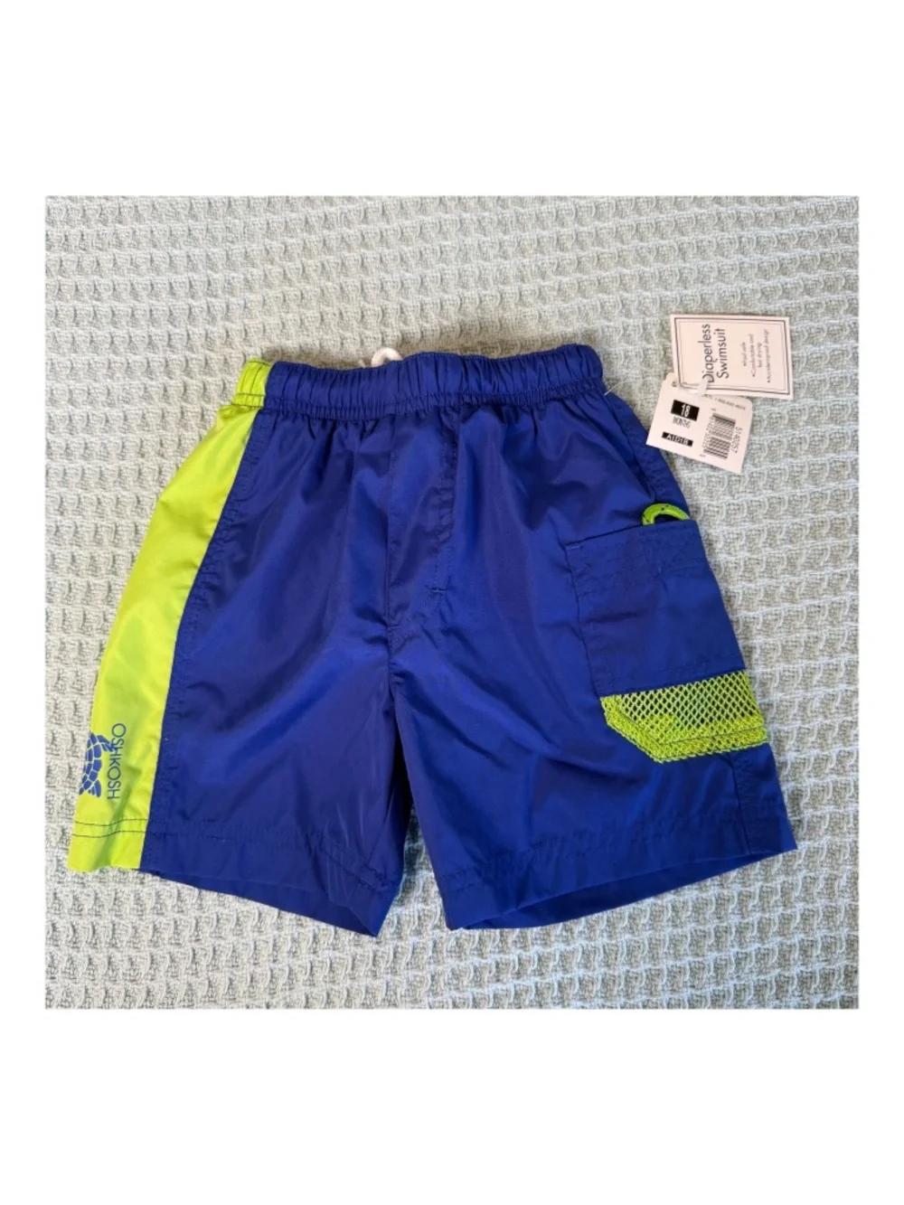 NWT Vintage Oshkosh B'Gosh Boys Swim Trunks Shorts Shirt 18M 24M 90s Y2K Outfit
